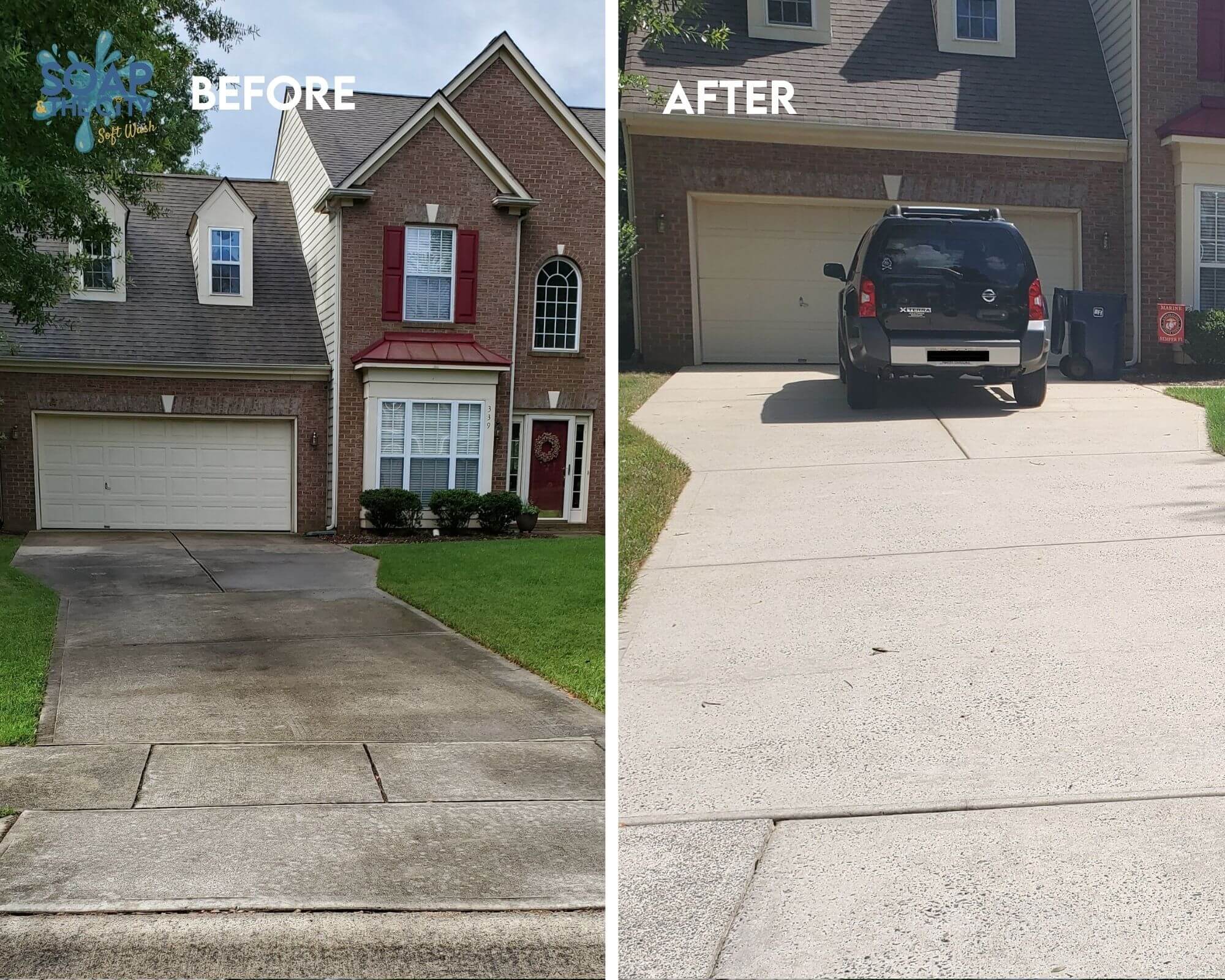 Driveway pressure washing