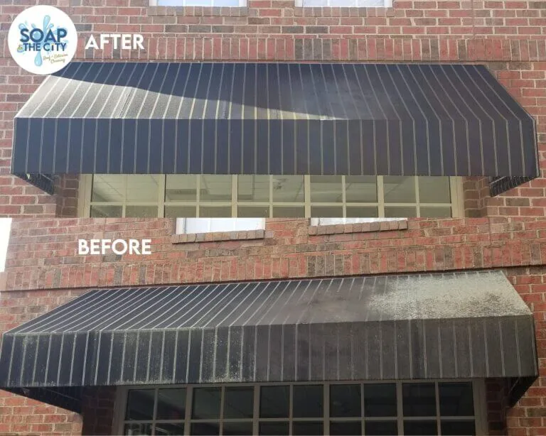 Commercial awning cleaning