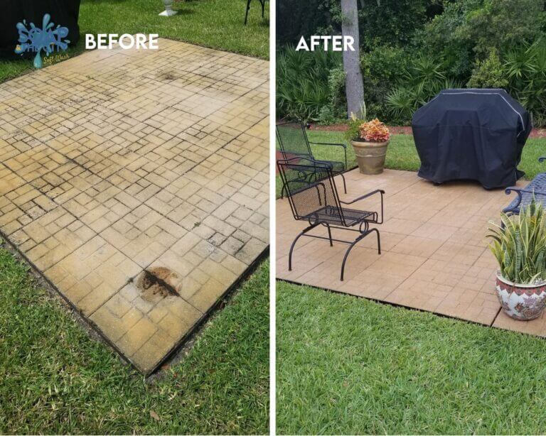 Paver patio cleaning