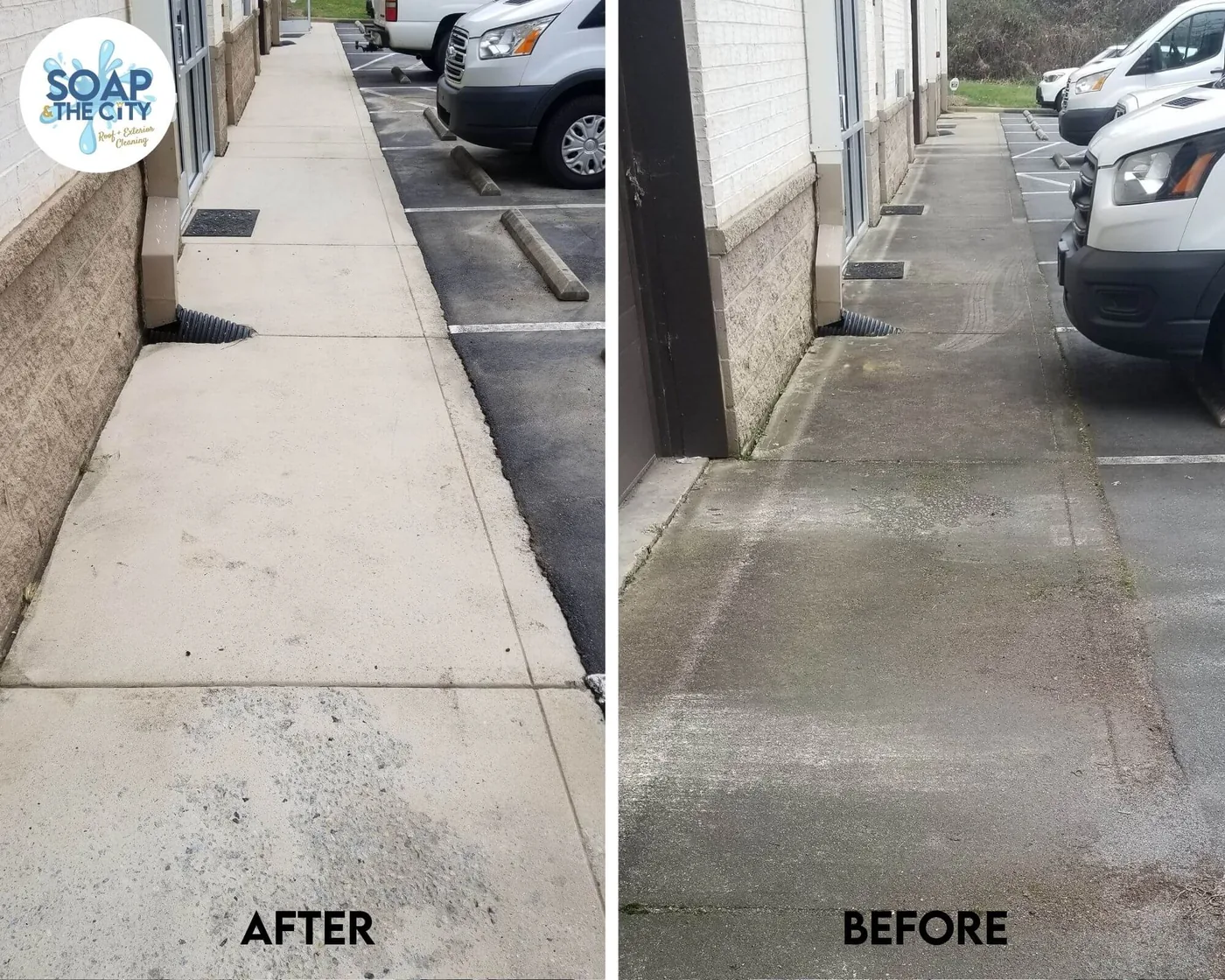 Storefront sidewalk cleaning