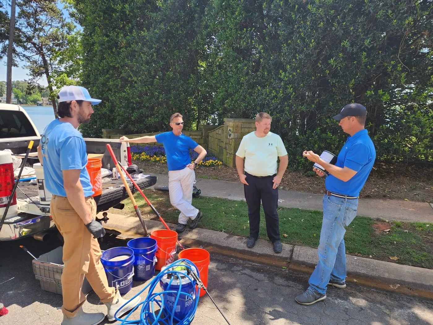 Soap & the City team at Trident paver restoration training in Cornelius