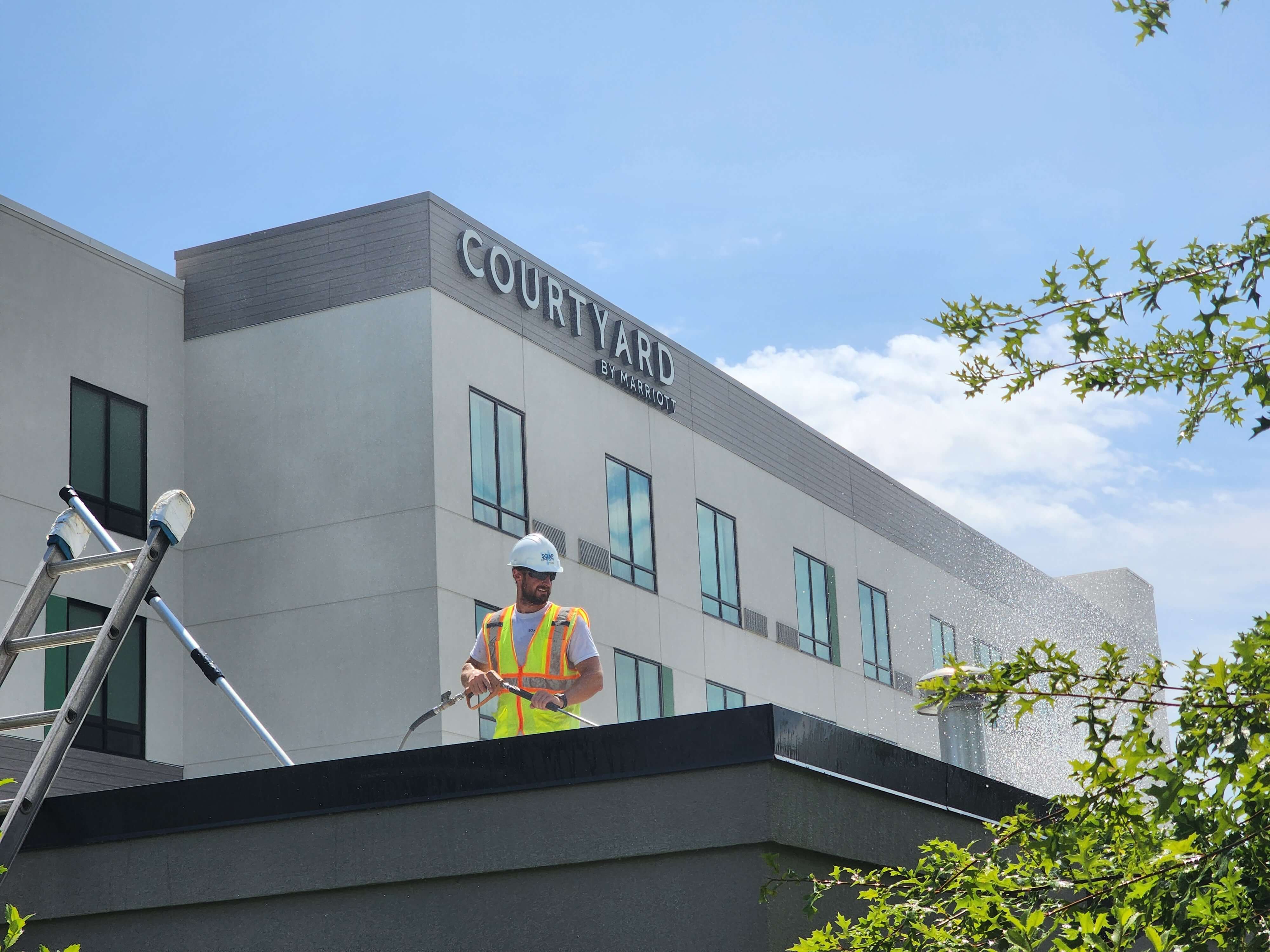 Hotel roof cleaning in Charlotte